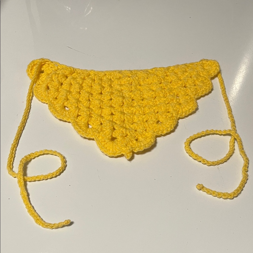 Yellow Crochet bandanna